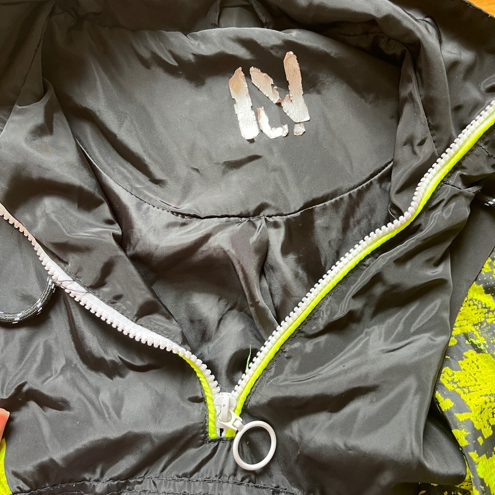 80’s 90’s vintage snakeskin nylon track suit jacked cropped windbreaker neon - Picture 5 of 5